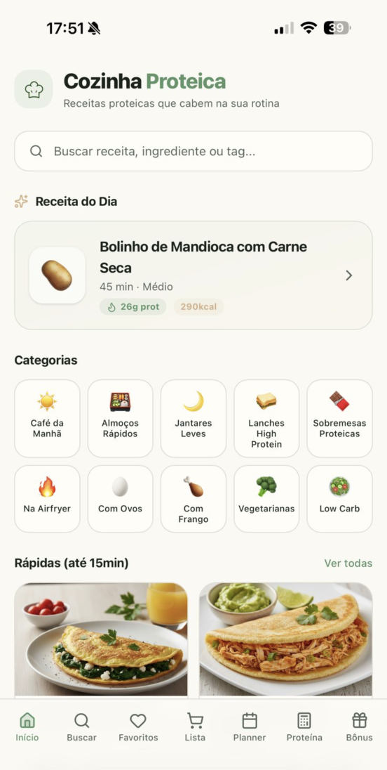 App Cozinha Proteica